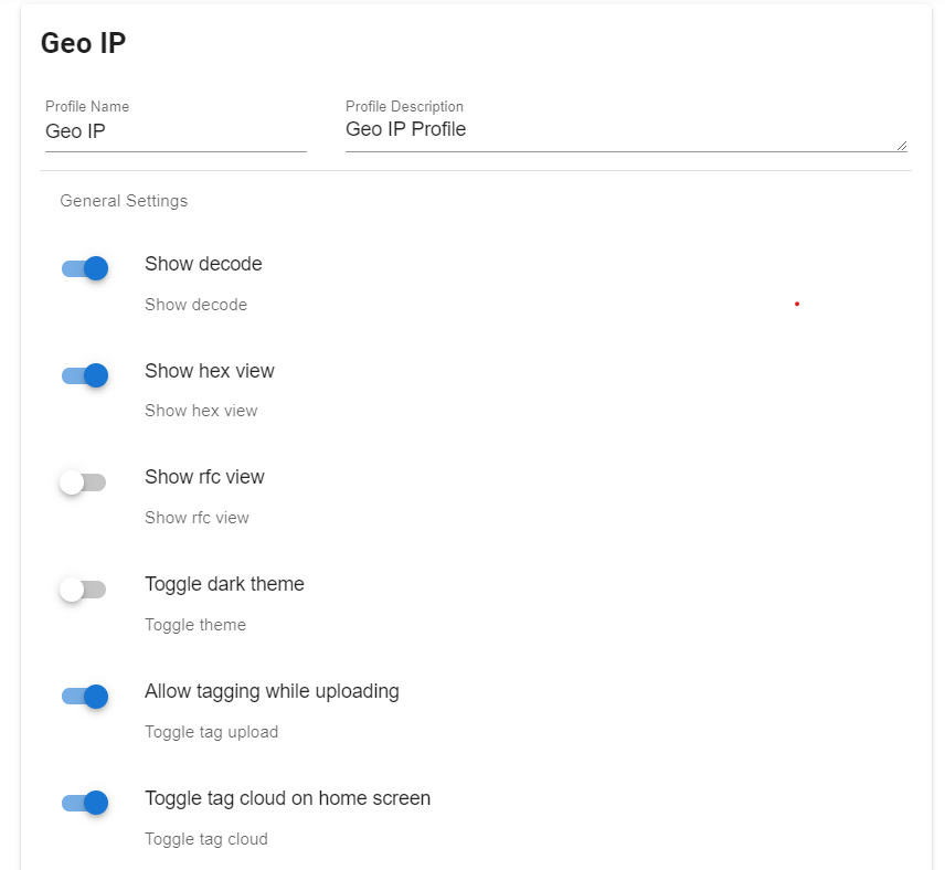 Upload tagging setting